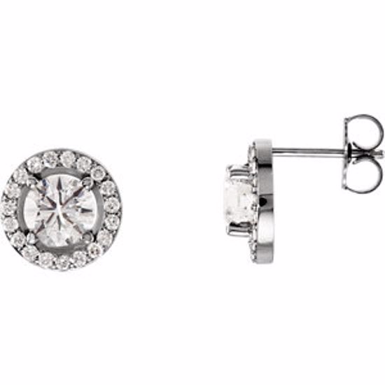 28308:60004:P 14kt White 1 9/10 CTW Diamond Halo-Styled Earrings