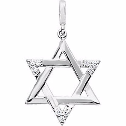 R42253:102:P 14kt White .10 CTW Diamond Star of David Pendant