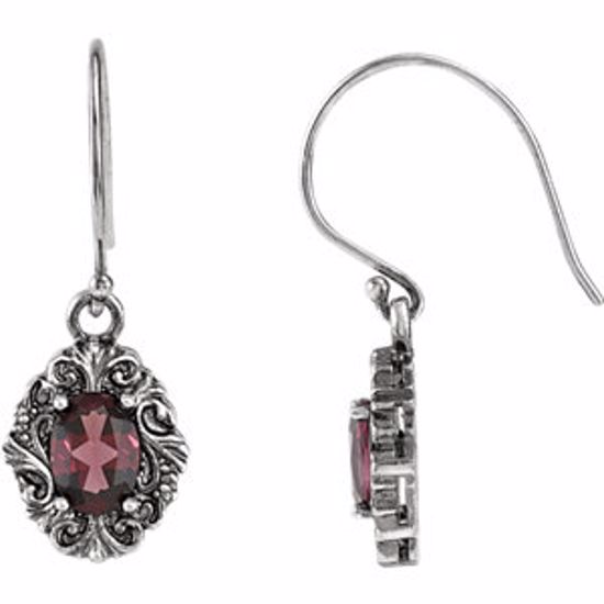 85236:102:P Sterling Silver Rhodolite Garnet Earrings 