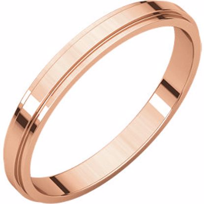 FE5.5:138624:P 14kt Rose 2.5mm Flat Edge Band