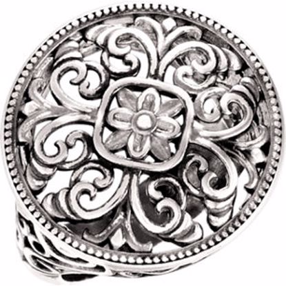 51132:103:P Sterling Silver Filigree Design Ring