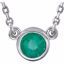 2930:60007:P Sterling Silver Emerald Bezel 16" Necklace