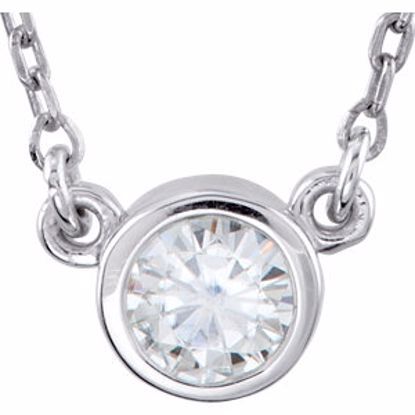 2930:60009:P Sterling Silver Forever Classic™ Moissanite Bezel 16" Necklace