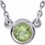 2930:60011:P Sterling Silver Peridot Bezel 16" Necklace