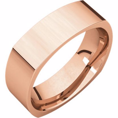 SQR10:48435:P 14kt Rose 6mm Square Comfort Fit Band