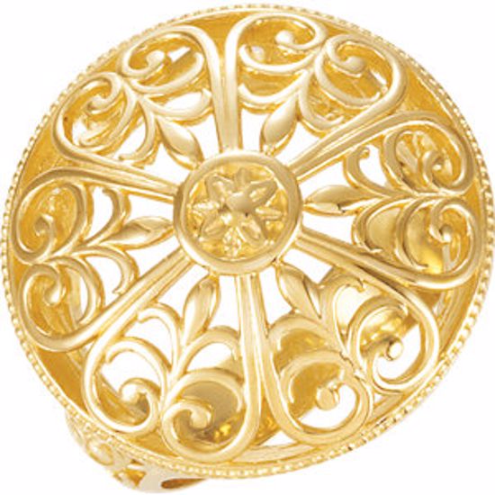 51135:101:P 14kt Yellow Vintage-Style Filigree Ring 