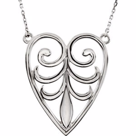 85227:108:P Filigree Heart Necklace or Center