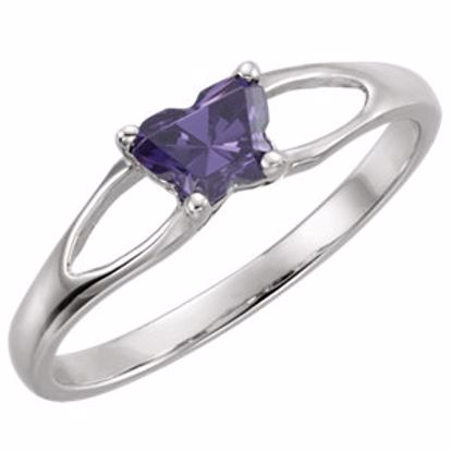 19395:1850:P Sterling Silver Bfly® February CZ Birthstone Ring