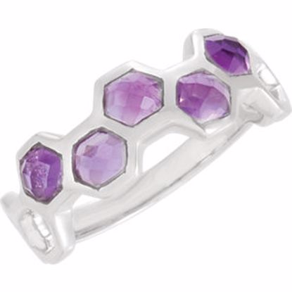 69700:1140:P Sterling Silver Amethyst Ring Size 8