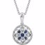 69749:100:P Sterling Silver Sapphire & .03 CTW Diamond 18" Necklace