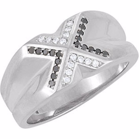 9783:60001:P Sterling Silver 1/4 CTW Black & White Diamond Ring