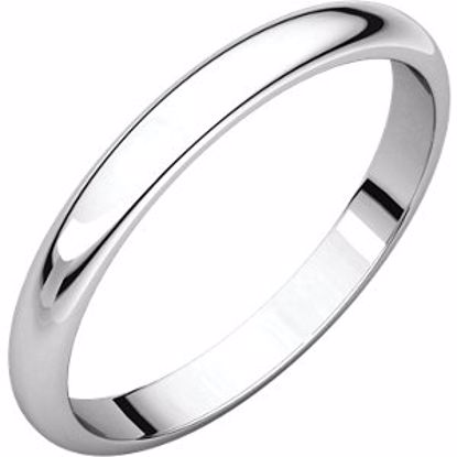 HR7:657:P Sterling Silver 2.5mm Half Round Band