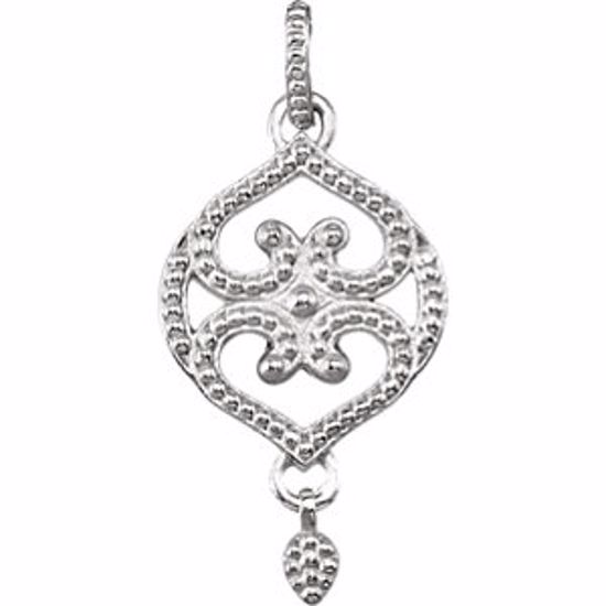 85345:105:P Sterling Silver Granulated Design Pendant