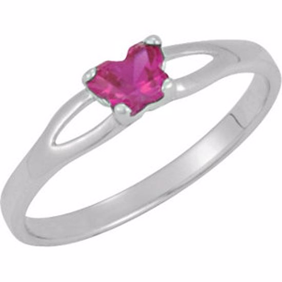 19395:1660:P Sterling Silver Bfly® July CZ Birthstone Ring