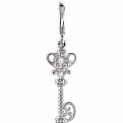 85382:103:P Sterling Silver Vintage-Inspired Key Charm 