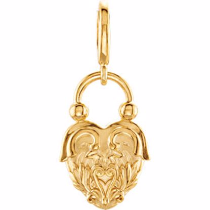 85385:102:P 14kt Yellow Vintage-Inspired Heart Design Charm