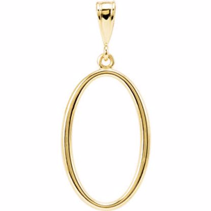85409:101:P 14kt Yellow 30.75x13.25mm Oval Pendant