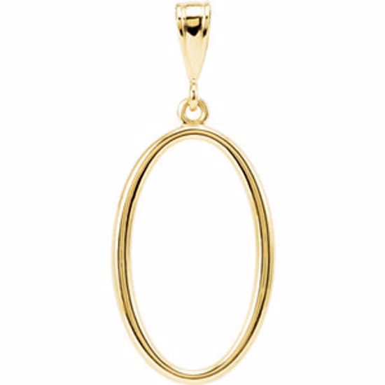 85409:101:P 14kt Yellow 30.75x13.25mm Oval Pendant