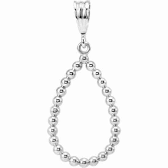 85413:100:P Beaded Teardrop Silhouette Pendant