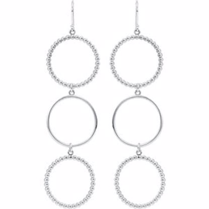 85418:100:P Triple Circle Shaped Dangle Earrings