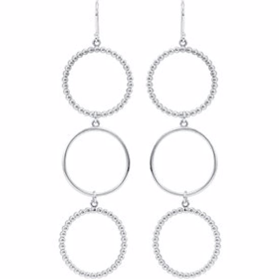 85418:100:P Triple Circle Shaped Dangle Earrings