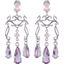 69785:102:P Sterling Silver Pink Quartz & Rose De France Amethyst Chandelier Earrings