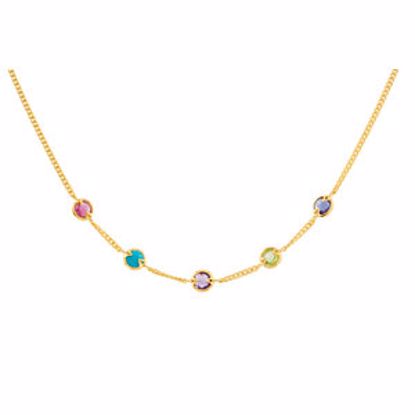 69697:600020:P 18kt Vermeil Pink Tourmaline, Turquoise, Amethyst, Peridot & Iolite 16" Necklace with Box