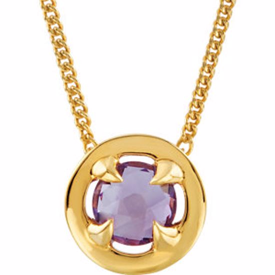 69698:1020:P 18kt Vermeil Amethyst 16-18" Necklace with Box