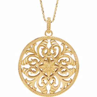 85301:105:P 14kt Yellow Filigree 18" Necklace