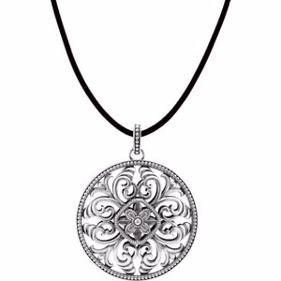 85301:104:P Sterling Silver Filigree 18" Necklace