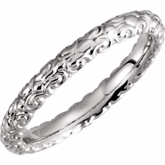 121974:112:P 14kt White Sculptural-style Band Size 7