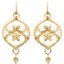 85346:108:P 14kt Yellow Granulated Design Fashion Dangle Earrings with Backs