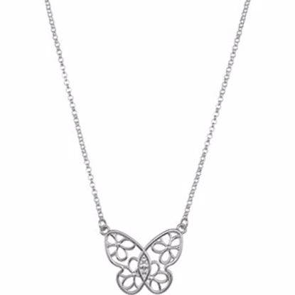 85364:1008:P Butterfly & Floral Necklace or Center