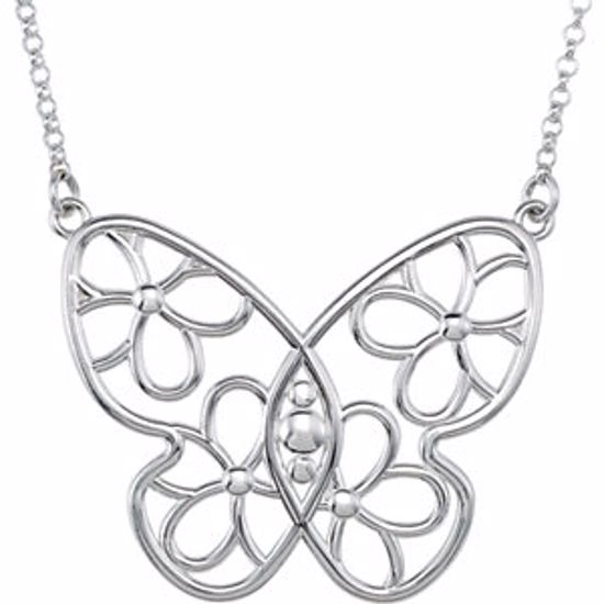 85364:1011:P Butterfly & Floral Necklace or Center