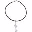 85382:104:P 14kt White Vintage-Inspired Key Charm 7" Bracelet
