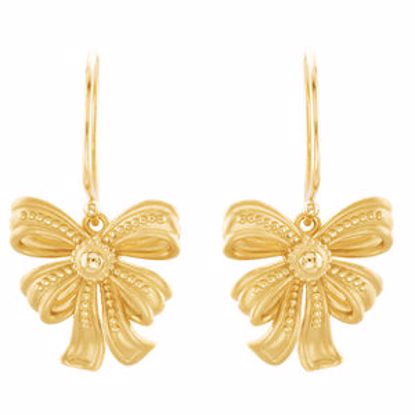 85369:105:P 14kt Yellow Vintage-Inspired Bow Design Earrings