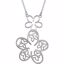 85363:1006:P 14kt White Floral & Butterfly 18" Necklace