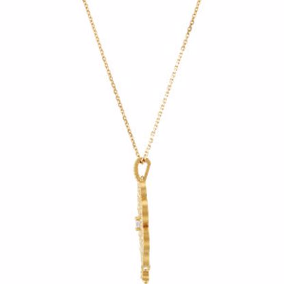 85318:60000:P 14kt Yellow 1/10 CTW Granulated Design 18" Necklace