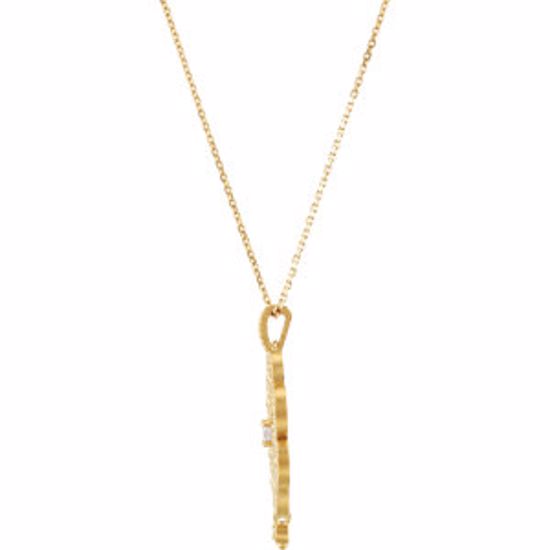 85318:60000:P 14kt Yellow 1/10 CTW Granulated Design 18" Necklace