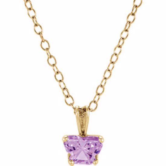 190041:11300:P 14kt Yellow February Birthstone 14" Necklace