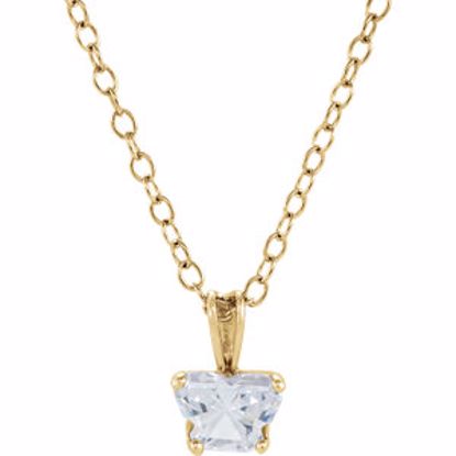 190041:11500:P 14kt Yellow April Birthstone 14" Necklace