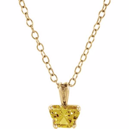 190041:122200:P 14kt Yellow November Birthstone 14" Necklace