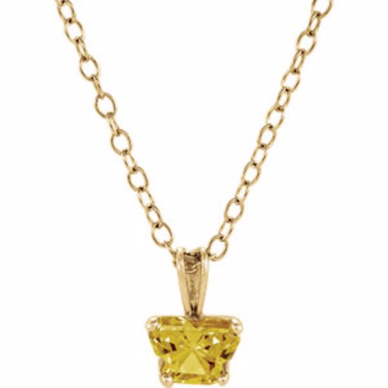 190041:122200:P 14kt Yellow November Birthstone 14" Necklace