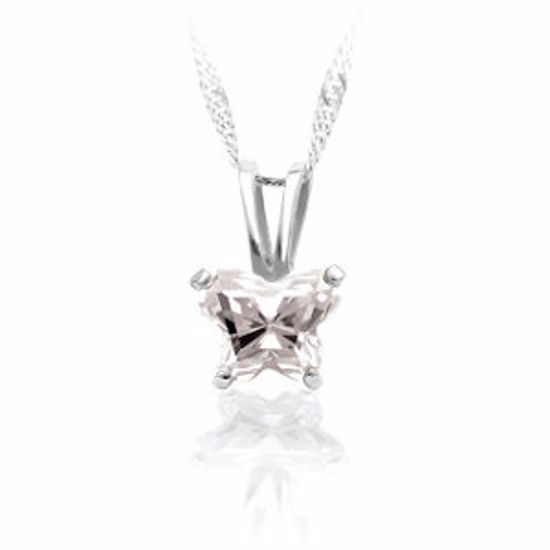 190041:13900:P 14kt White April Birthstone 14" Necklace