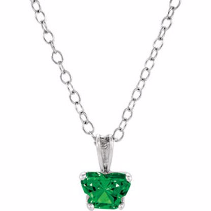 190041:14000:P 14kt White May Birthstone 14" Necklace