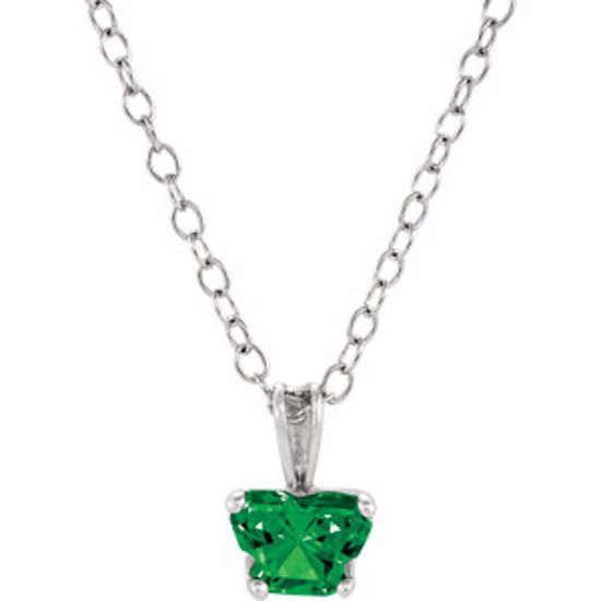 190041:14000:P 14kt White May Birthstone 14" Necklace