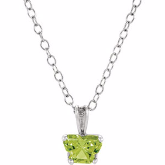 190041:14300:P 14kt White August Birthstone 14" Necklace