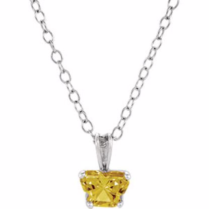 190041:14600:P 14kt White November Birthstone 14" Necklace