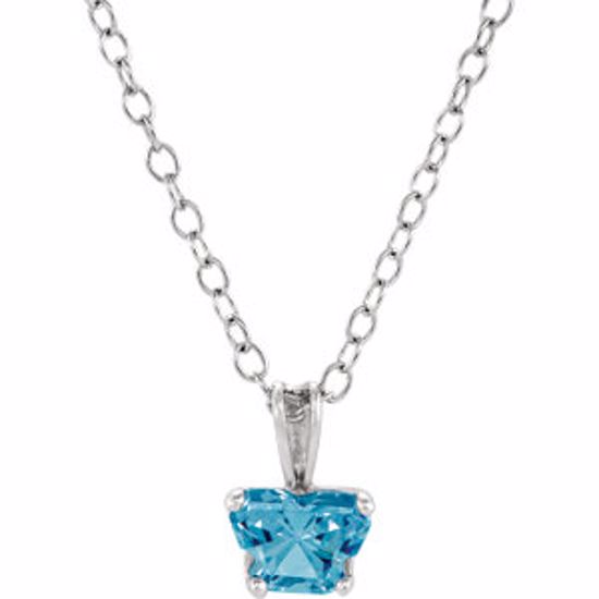 190041:14900:P 14kt White December Birthstone 14" Necklace