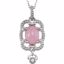 85320:60001:P 14kt White Lavendar Chalcedony & .015 CTW Diamond 18" Necklace 